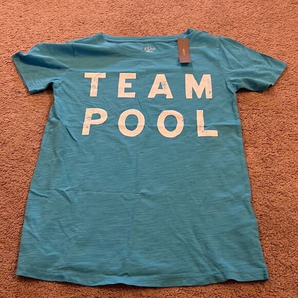 NWT j crew xxs team pool blue tee - Picture 2 of 6